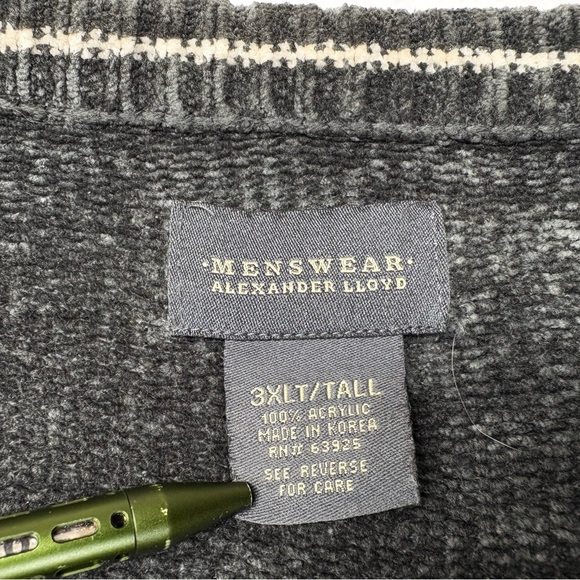 Alexander Lloyd Textured Knit Sweater Pullover Black Gray 3XLT Silk Wool Blend - Picture 3 of 10